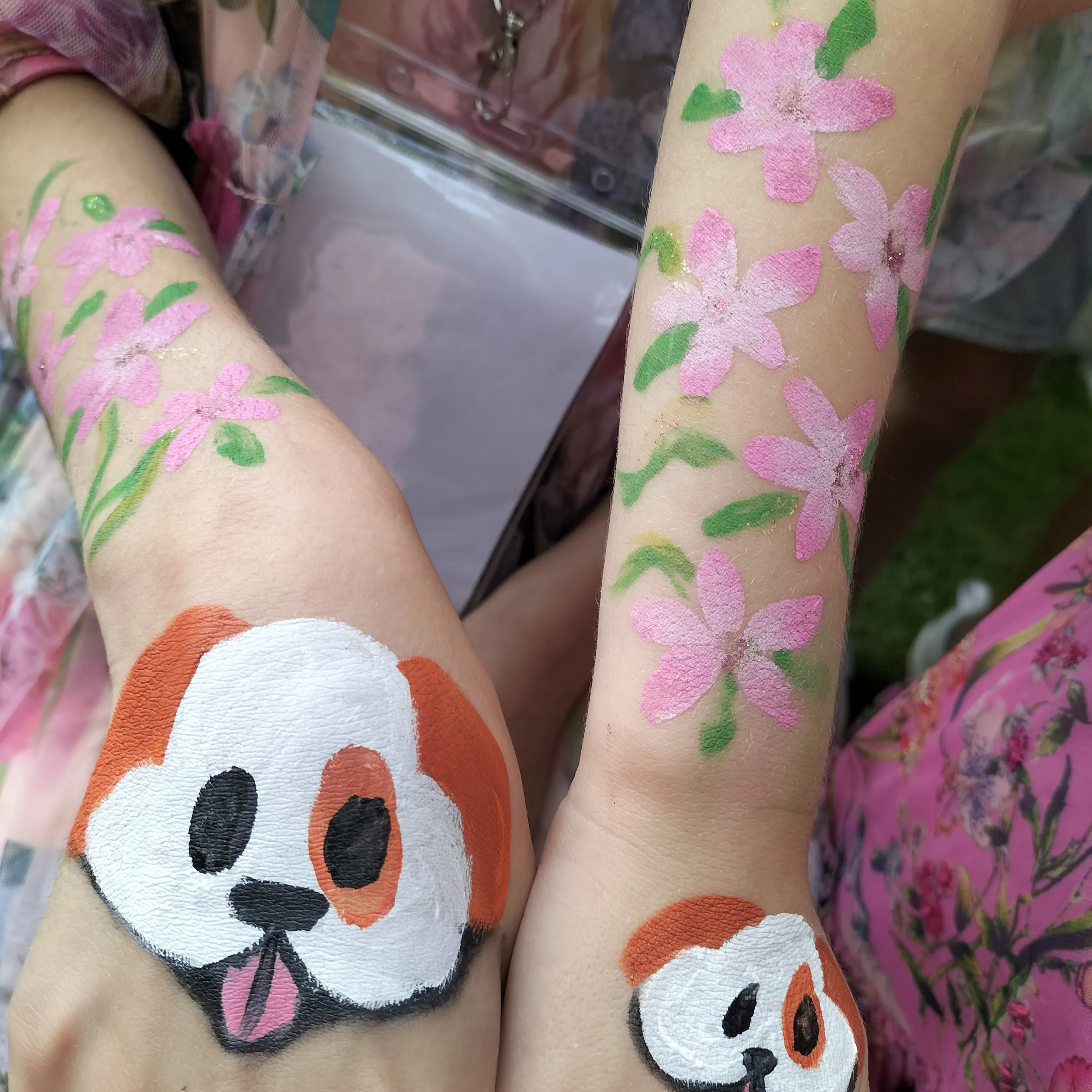 A guest with face paint at one of Anna's events